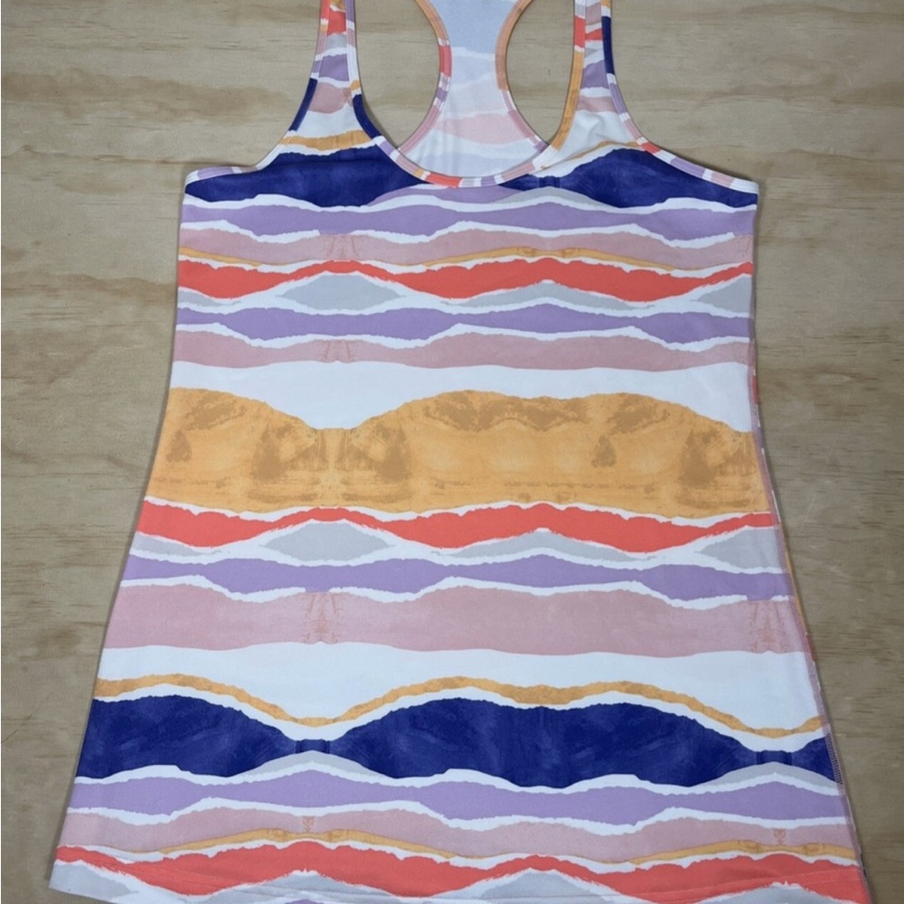 Lululemon Multicolor Striped Racerback Tank Top EUC women’s size M 8-10